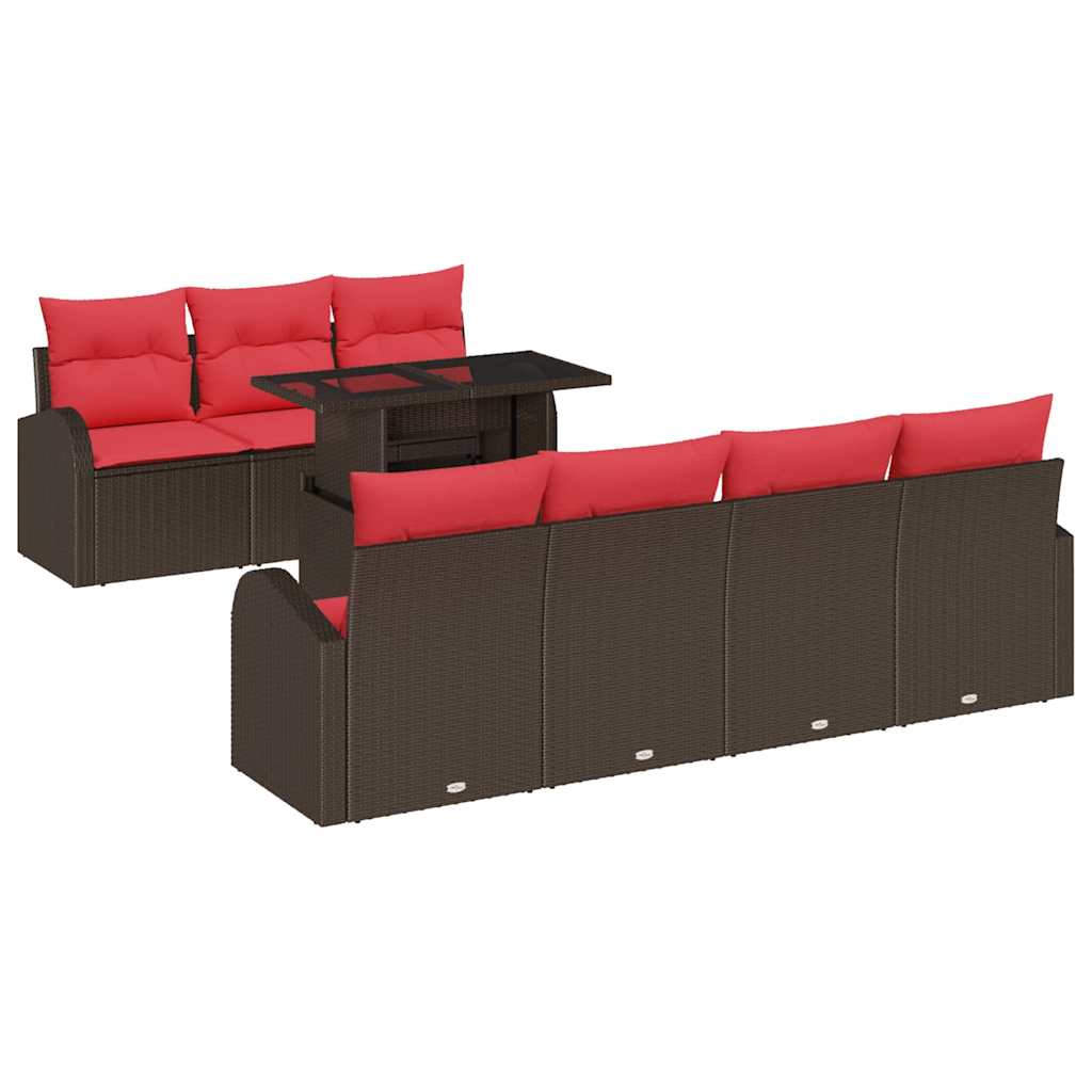 Trädgårdsoffset 8 St Poly Rattan