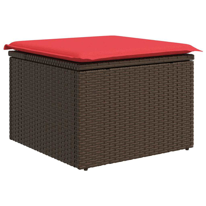 Soffset 7 St Och Röd Poly Rattan