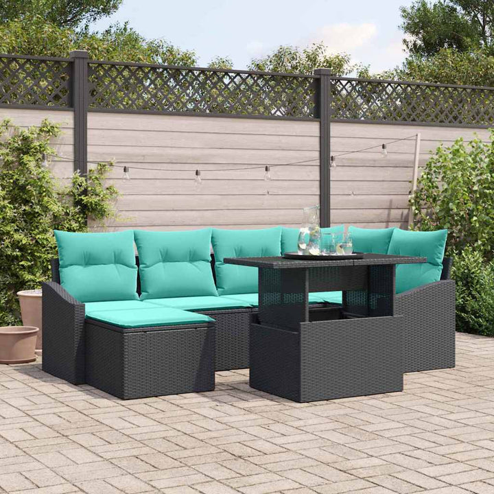 Soffset 7 St Och Röd Poly Rattan
