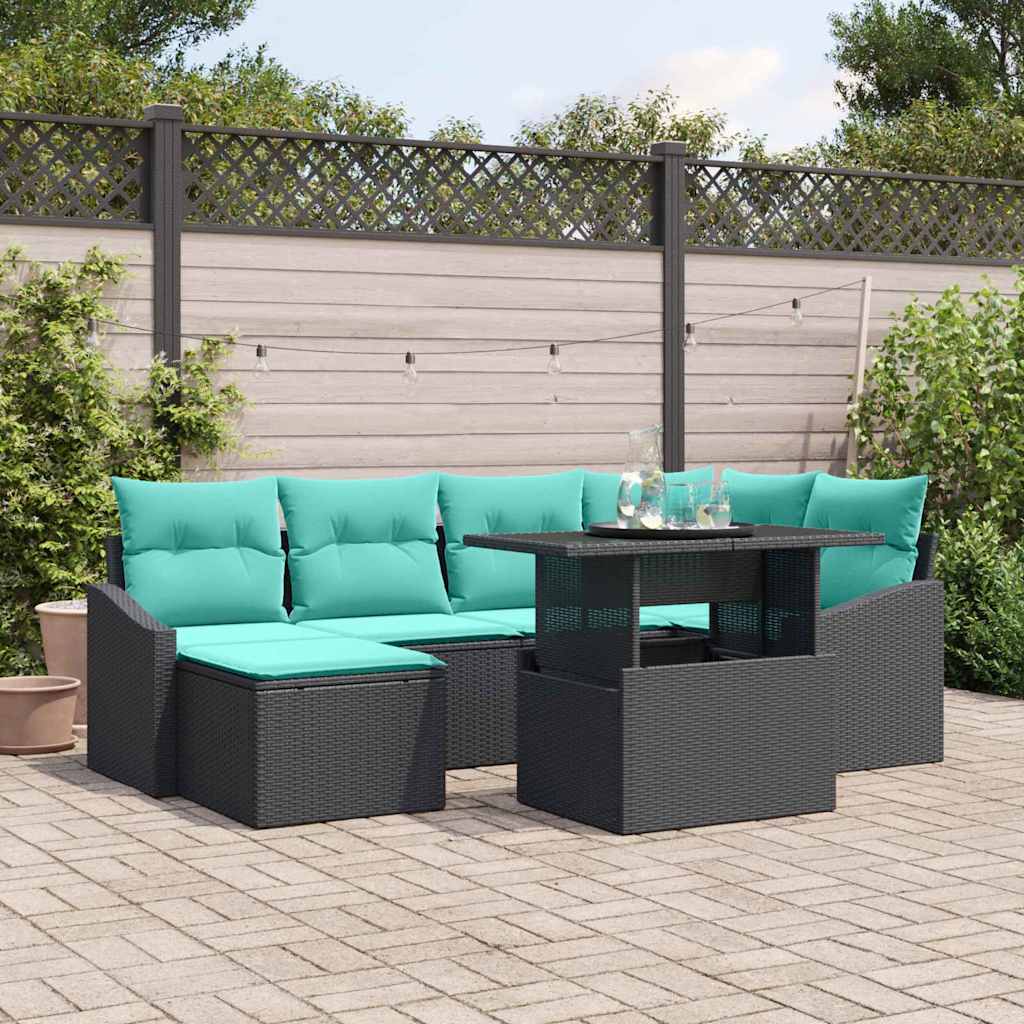 Soffset 7 St Och Röd Poly Rattan