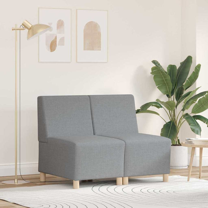Modulsofa Utan Armstöd 2 Pcs Ljusgrå 55 X 74 X 82 Cm Tyg