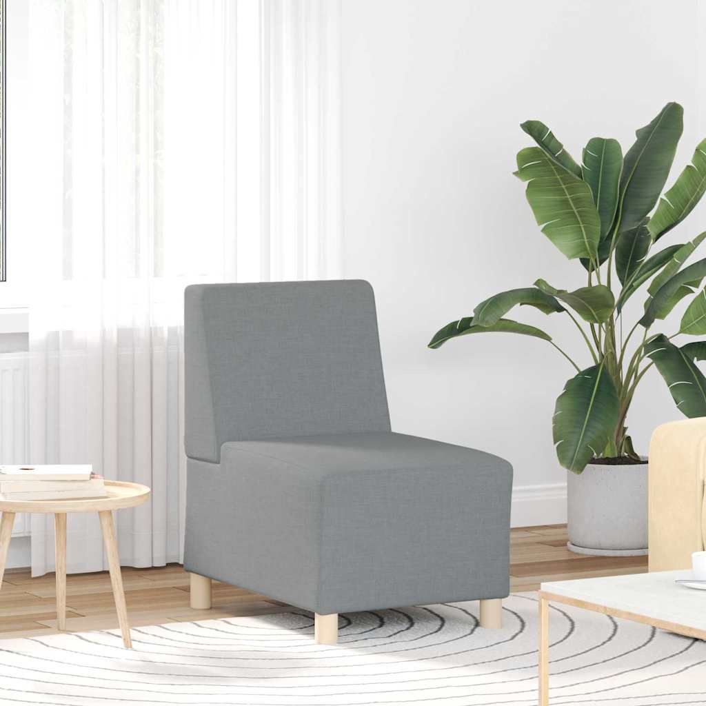 Modulsofa Utan Armstöd 2 Pcs Ljusgrå 55 X 74 X 82 Cm Tyg