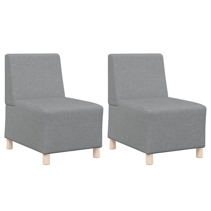 Modulsofa Utan Armstöd 2 Pcs Ljusgrå 55 X 74 X 82 Cm Tyg