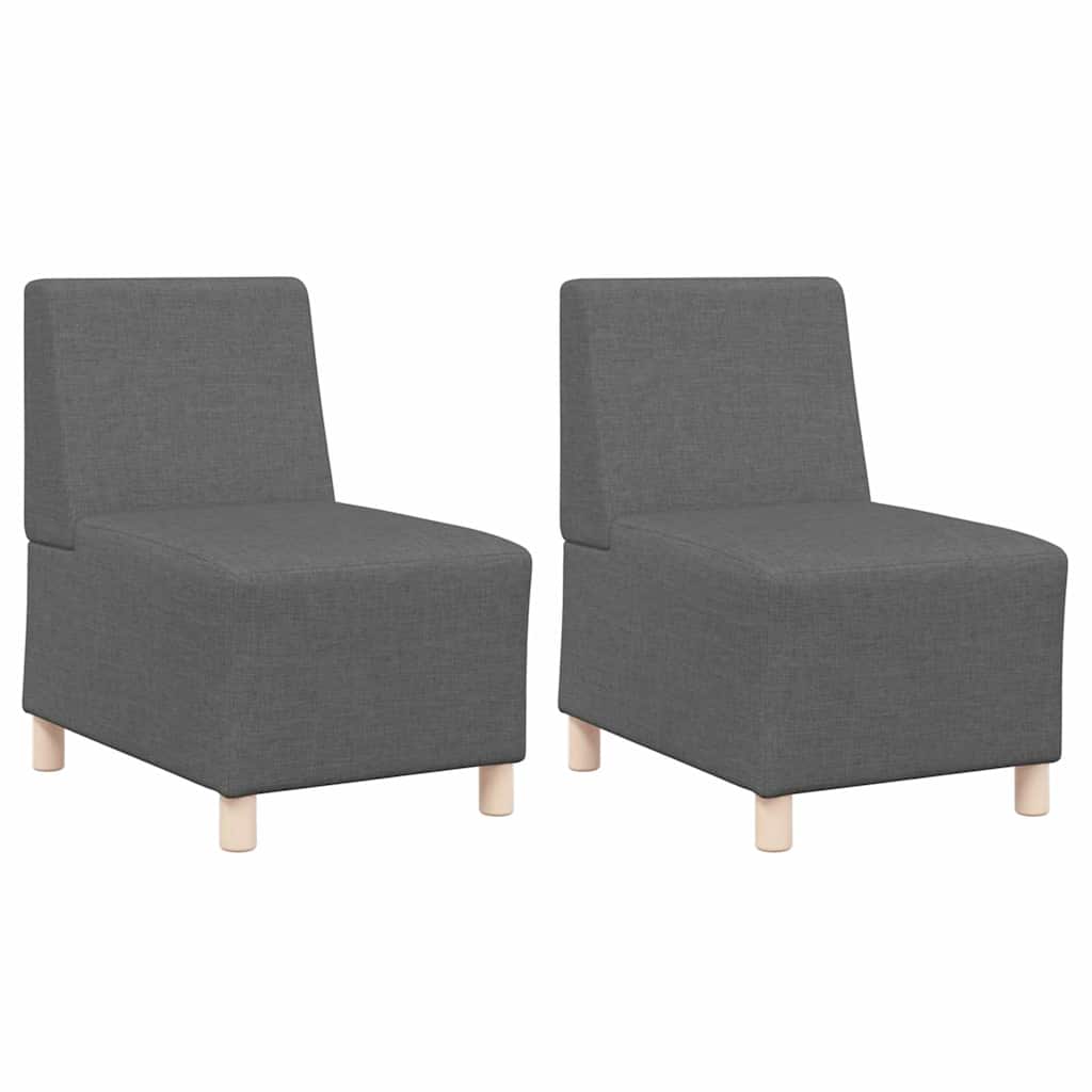 Modulsofa Utan Armstöd 2 Pcs Mörkgrå 55 X 74 X 82 Cm Tyg