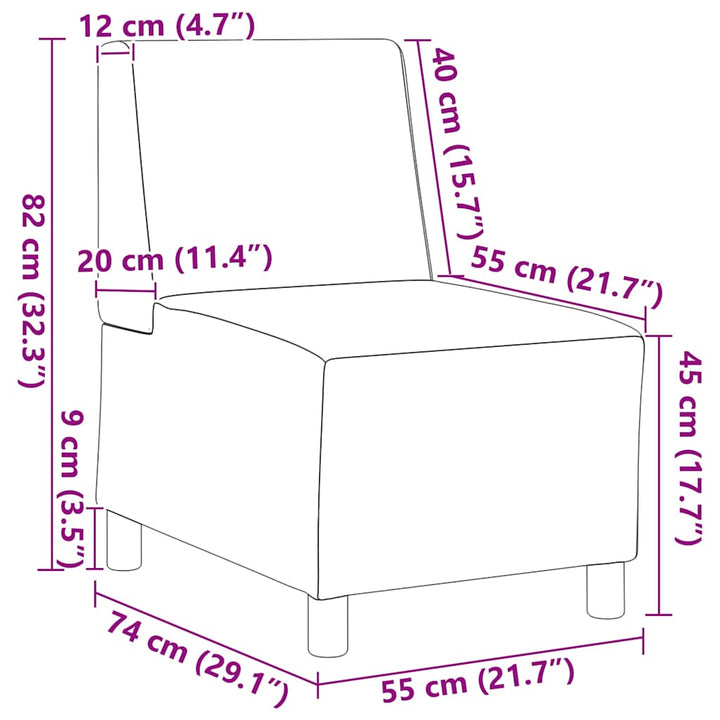 Modulsofa Utan Armstöd 2 Pcs Mörkgrå 55 X 74 X 82 Cm Tyg