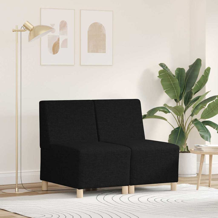 Modulsofa Utan Armstöd 2 Pcs Svart 55 X 74 X 82 Cm Tyg