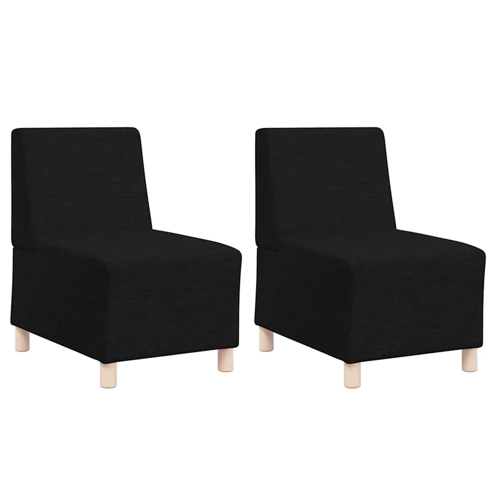Modulsofa Utan Armstöd 2 Pcs Svart 55 X 74 X 82 Cm Tyg