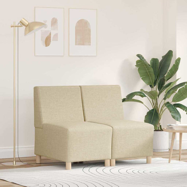 Modulsofa Utan Armstöd 2 Pcs Kräm 55 X 74 X 82 Cm Tyg