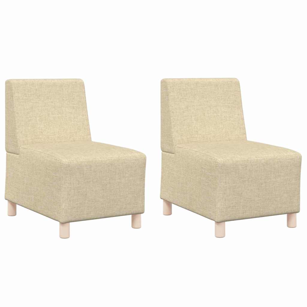 Modulsofa Utan Armstöd 2 Pcs Kräm 55 X 74 X 82 Cm Tyg