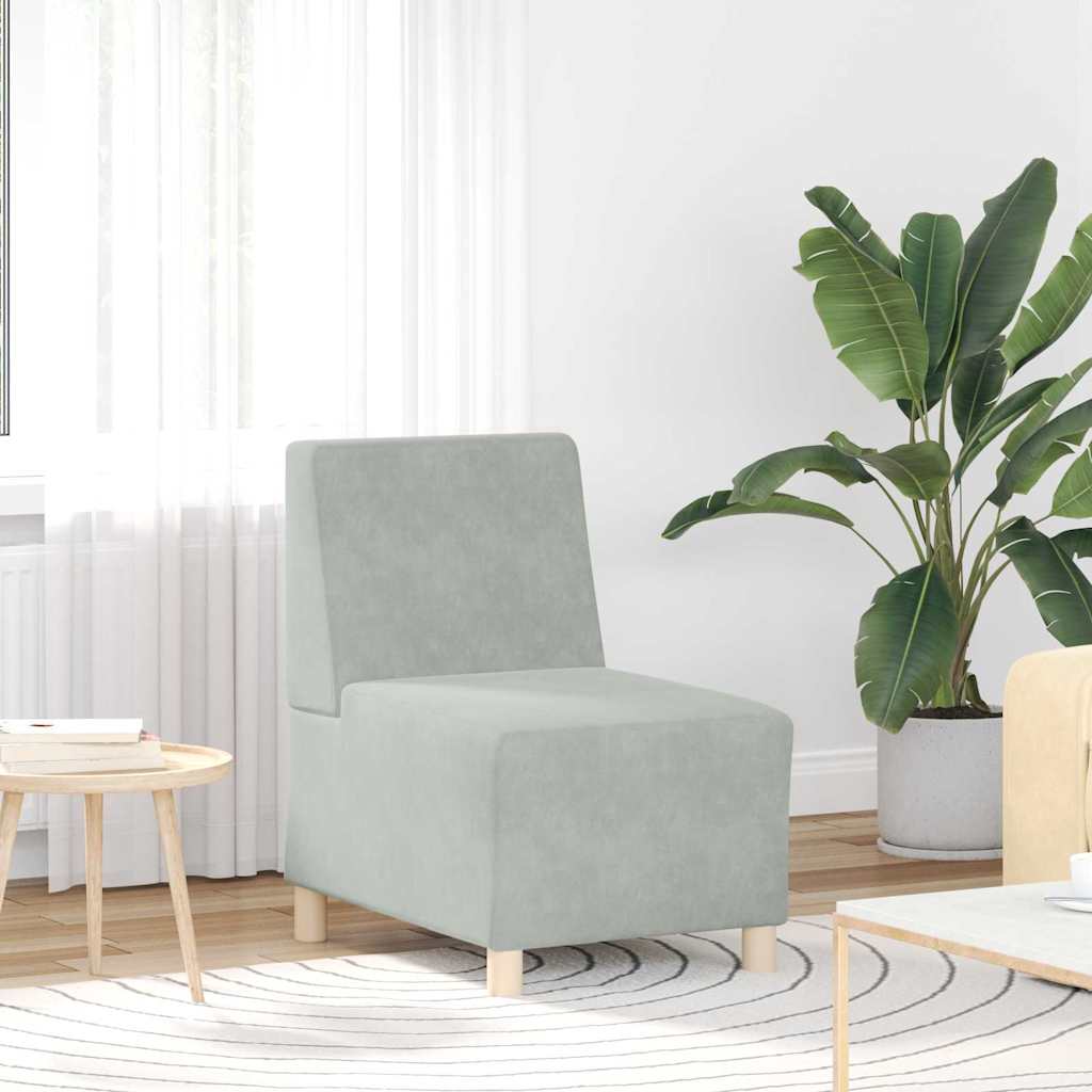 Modulsofa Utan Armstöd 2 Pcs Ljusgrå 55 X 74 X 82 Cm Sammet