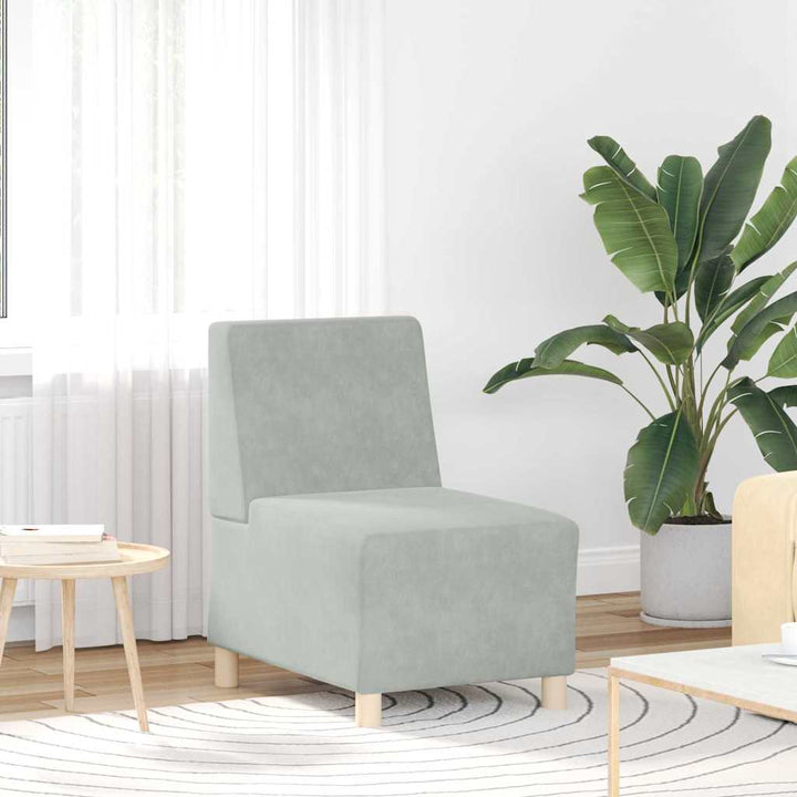 Modulsofa Utan Armstöd 2 Pcs Ljusgrå 55 X 74 X 82 Cm Sammet