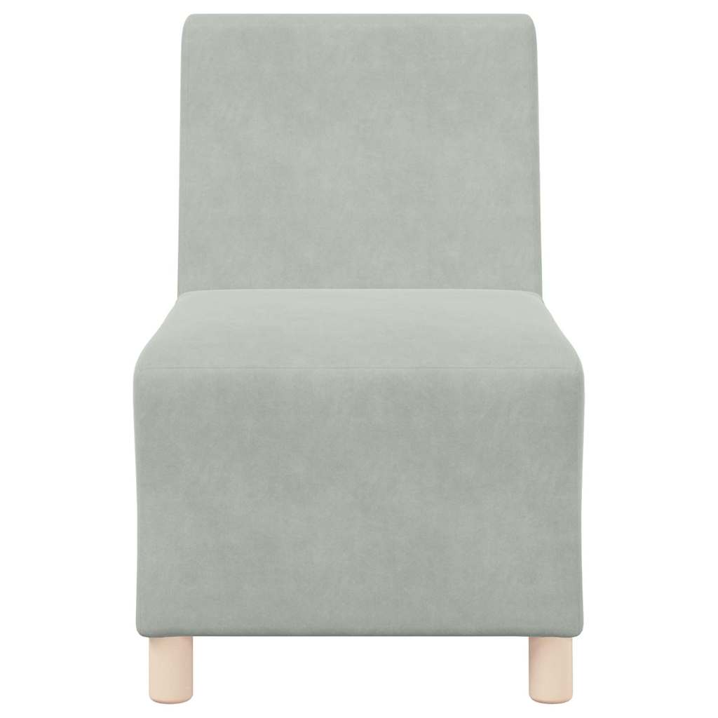 Modulsofa Utan Armstöd 2 Pcs Ljusgrå 55 X 74 X 82 Cm Sammet