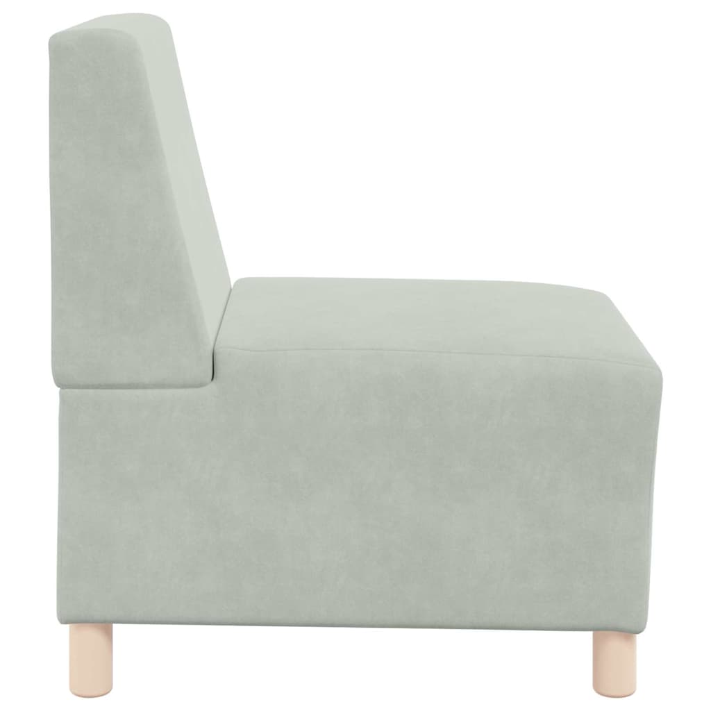 Modulsofa Utan Armstöd 2 Pcs Ljusgrå 55 X 74 X 82 Cm Sammet
