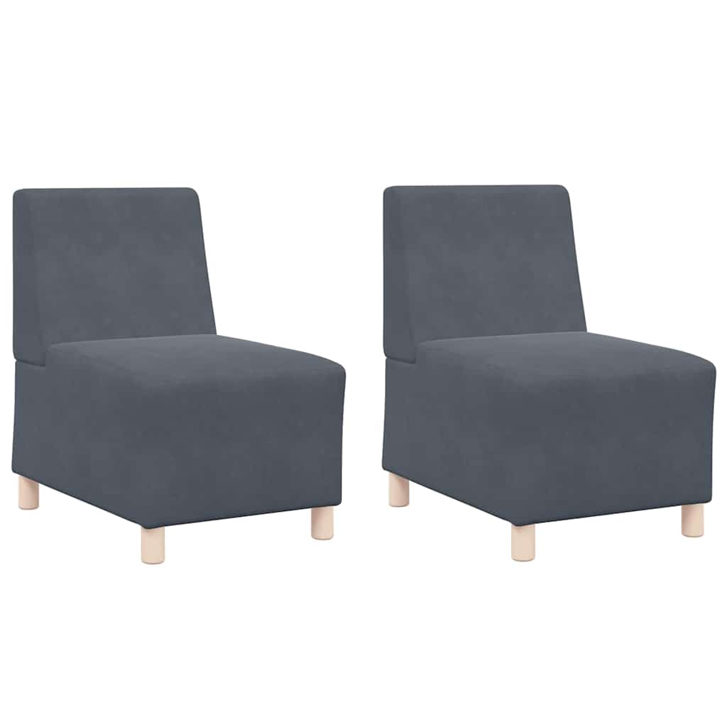 Modulsofa Utan Armstöd 2 Pcs Mörkgrå 55 X 74 X 82 Cm Sammet