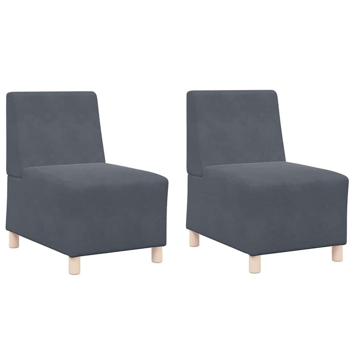 Modulsofa Utan Armstöd 2 Pcs Mörkgrå 55 X 74 X 82 Cm Sammet