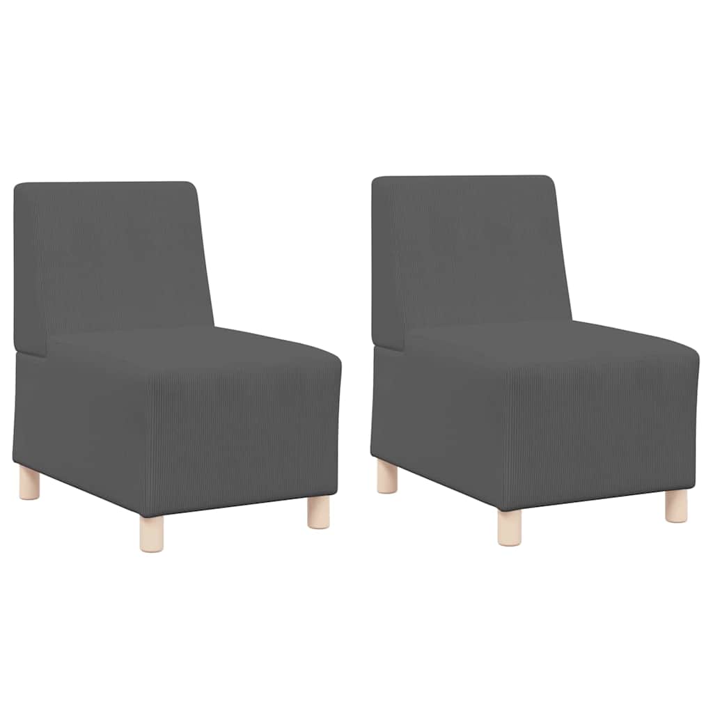 Modulsofa Utan Armstöd 2 Pcs Mörkgrå 55 X 74 X 82 Cm