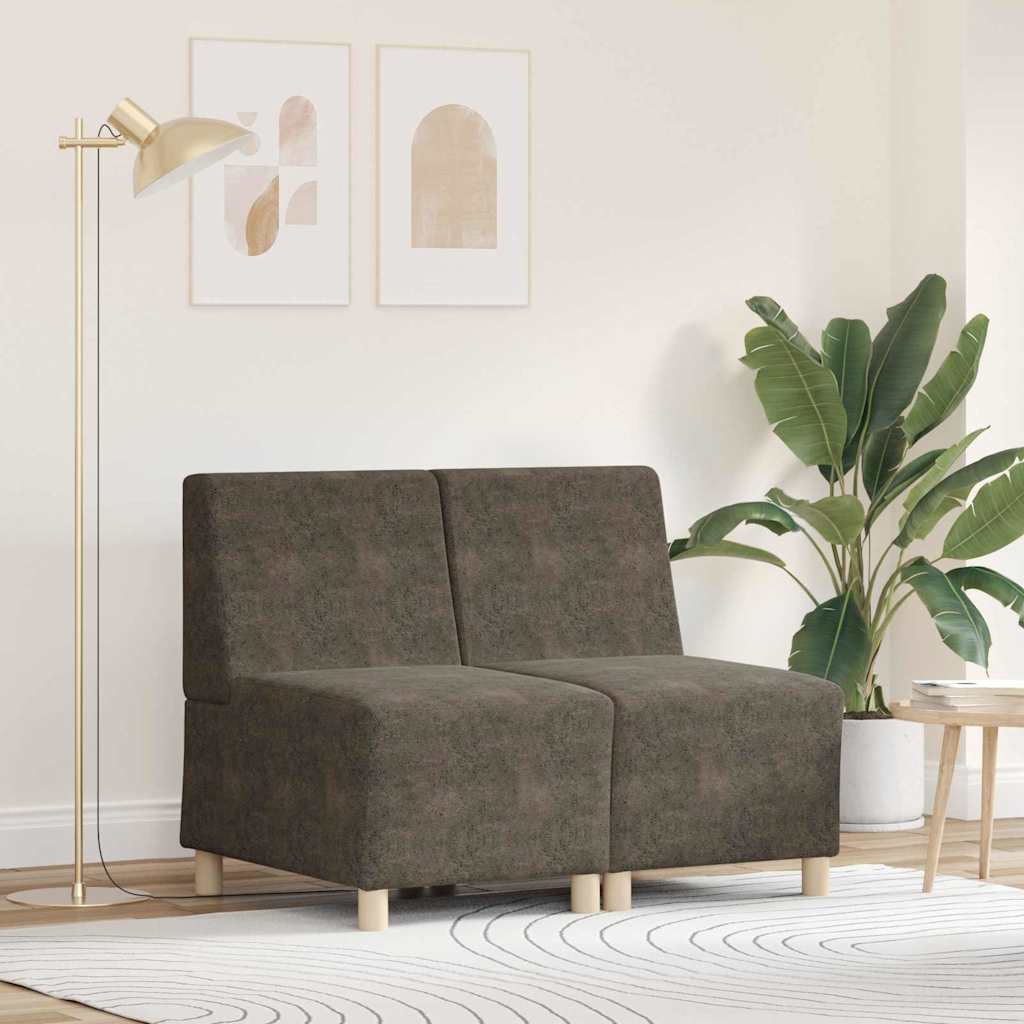 Modulsofa Utan Armstöd 2 Pcs Mörkgrå 55 X 74 X 82 Cm