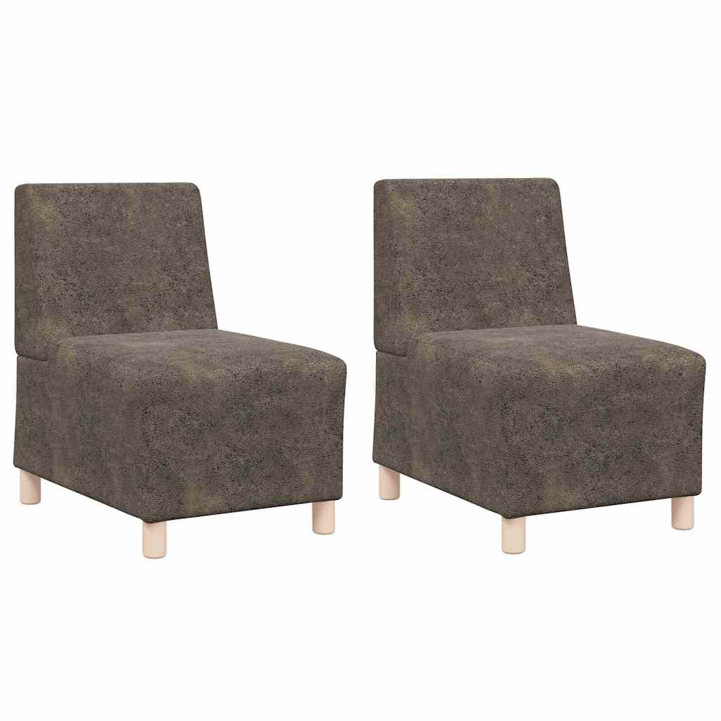 Modulsofa Utan Armstöd 2 Pcs Mörkgrå 55 X 74 X 82 Cm