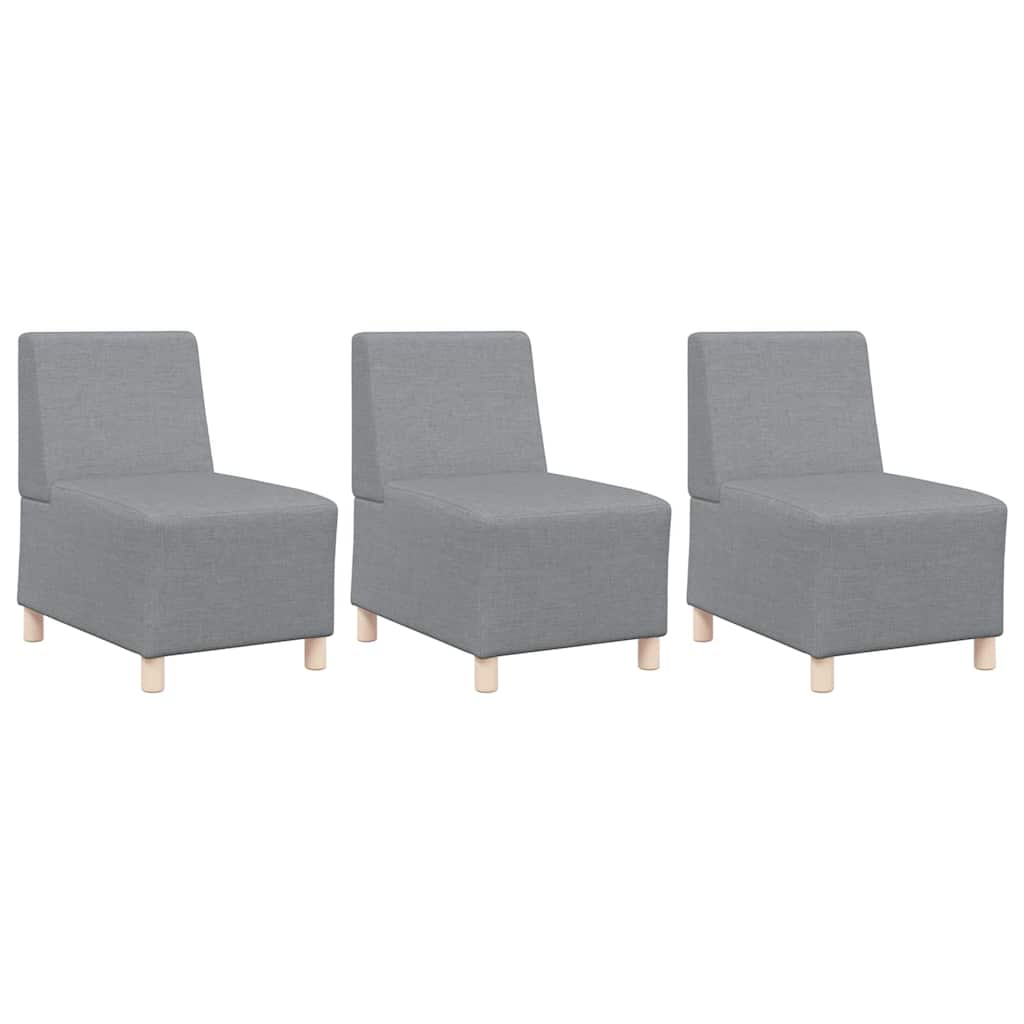 Modulsofa Utan Armstöd 3 Pcs Ljusgrå 55 X 74 X 82 Cm Tyg