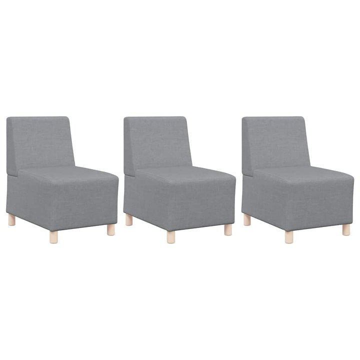 Modulsofa Utan Armstöd 3 Pcs Ljusgrå 55 X 74 X 82 Cm Tyg