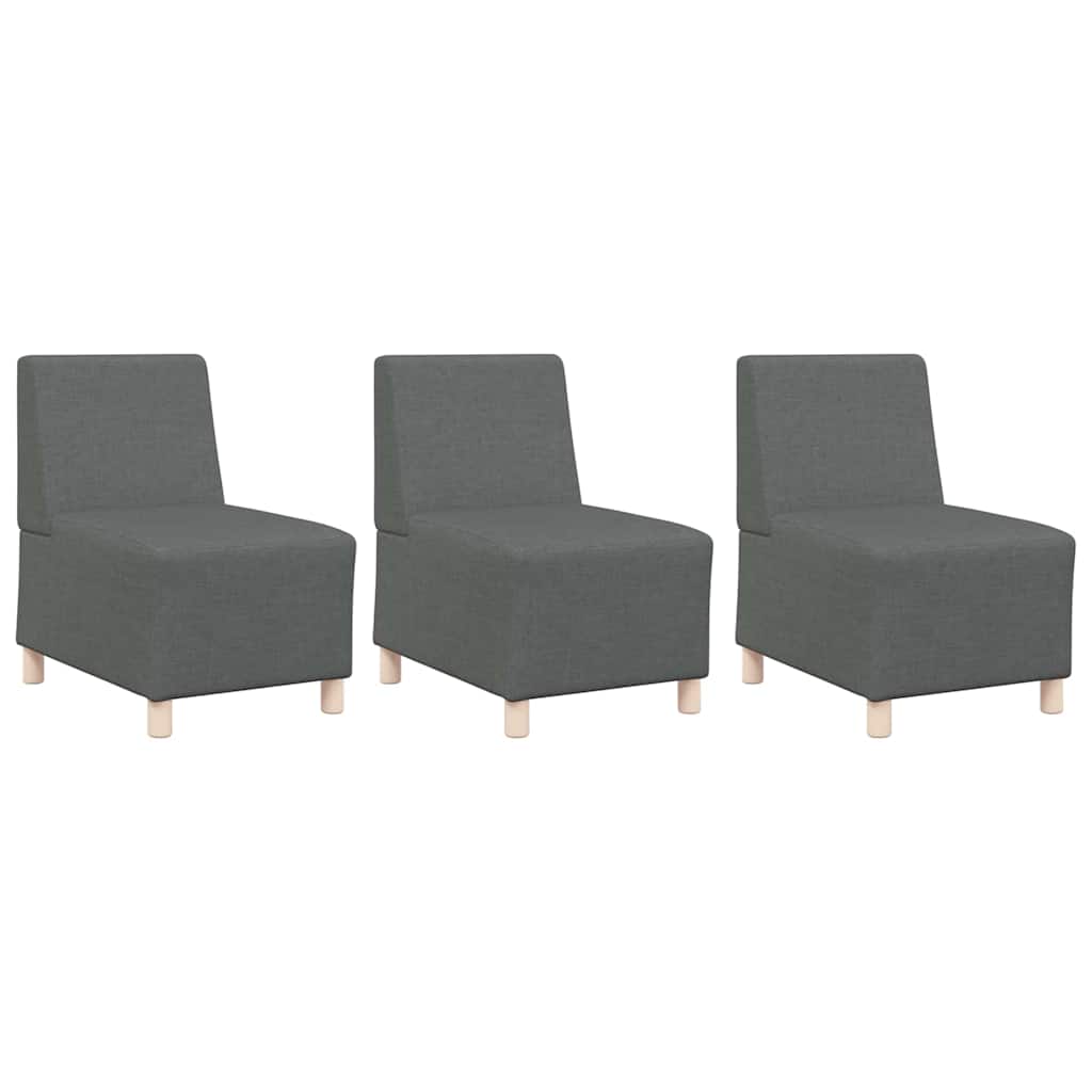 Modulsofa Utan Armstöd 3 Pcs Mörkgrå 55 X 74 X 82 Cm Tyg