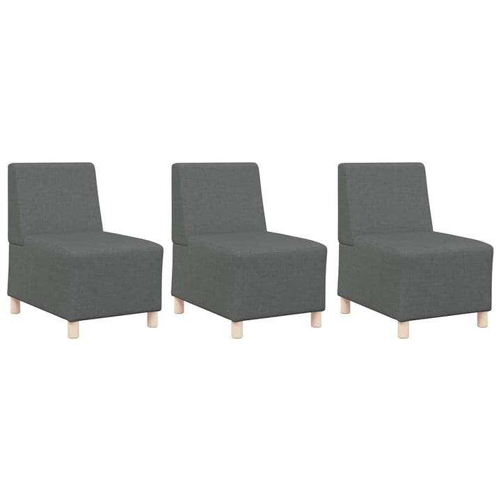 Modulsofa Utan Armstöd 3 Pcs Mörkgrå 55 X 74 X 82 Cm Tyg