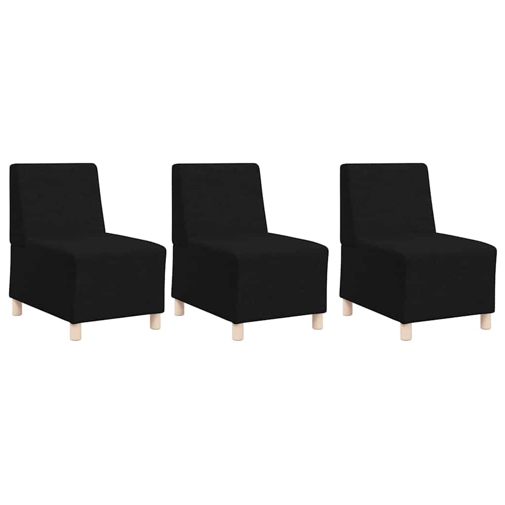Modulsofa Utan Armstöd 3 Pcs Svart 55 X 74 X 82 Cm Tyg