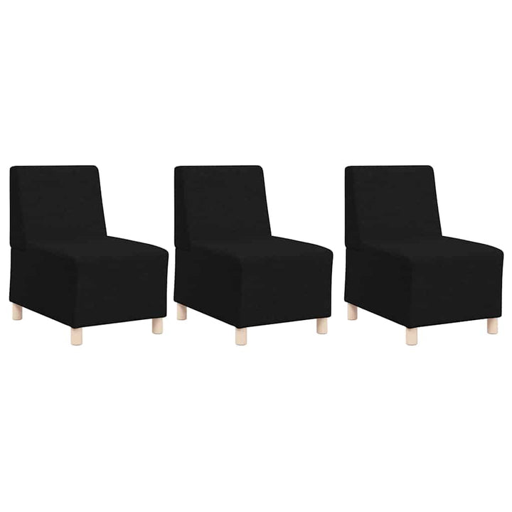 Modulsofa Utan Armstöd 3 Pcs Svart 55 X 74 X 82 Cm Tyg