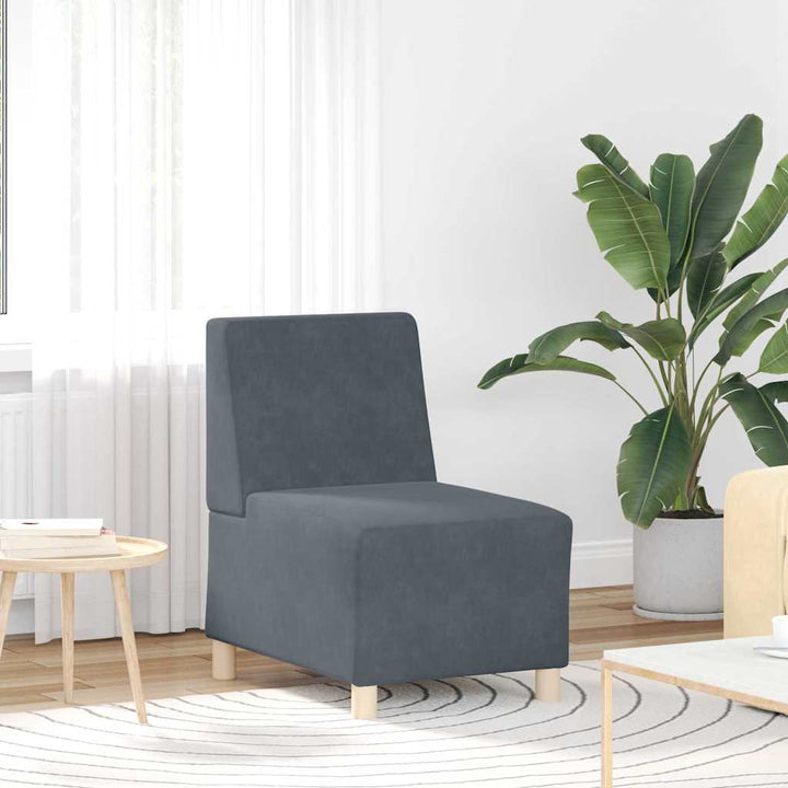 Modulsofa Utan Armstöd 3 Pcs Mörkgrå 55 X 74 X 82 Cm Sammet