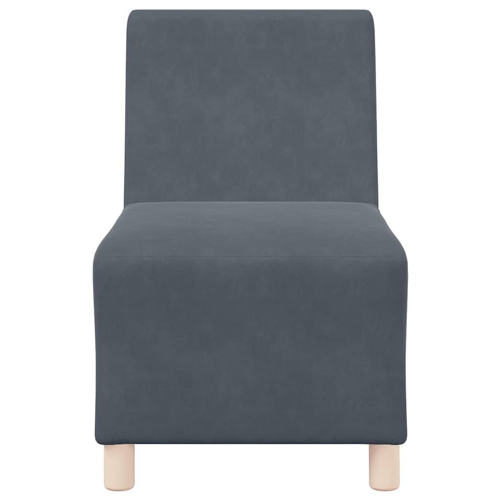 Modulsofa Utan Armstöd 3 Pcs Mörkgrå 55 X 74 X 82 Cm Sammet