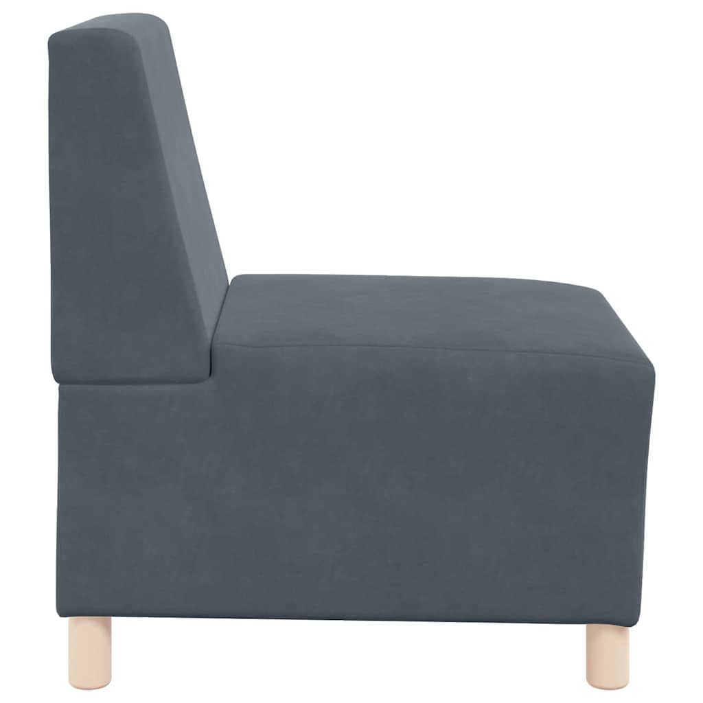 Modulsofa Utan Armstöd 3 Pcs Mörkgrå 55 X 74 X 82 Cm Sammet