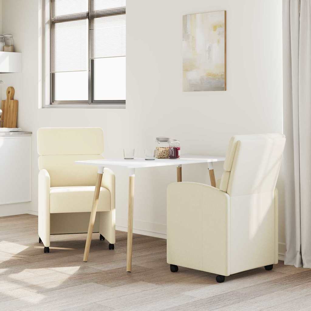 Matstolar Med Hjul 2 St Konstläder 58 X 65 X 98 Cm