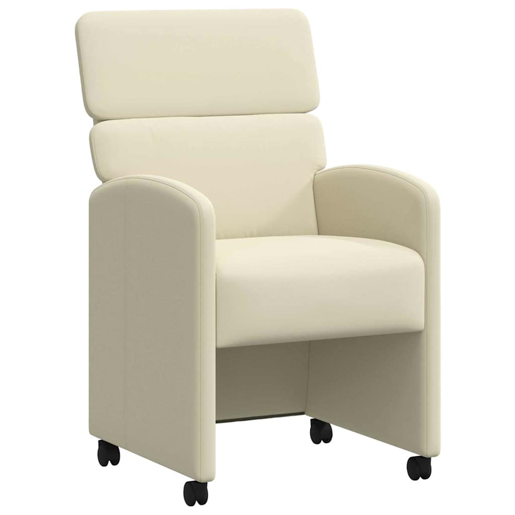 Matstolar Med Hjul 2 St Konstläder 58 X 65 X 98 Cm