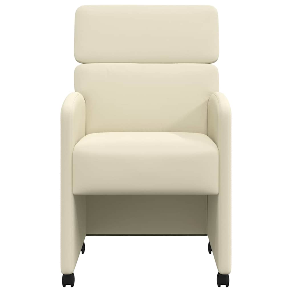 Matstolar Med Hjul 2 St Konstläder 58 X 65 X 98 Cm