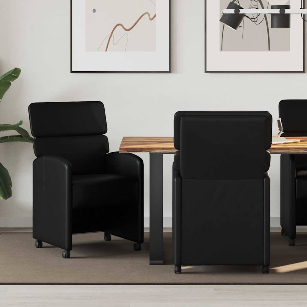 Matstolar Med Hjul 2 St Konstläder 58 X 65 X 98 Cm