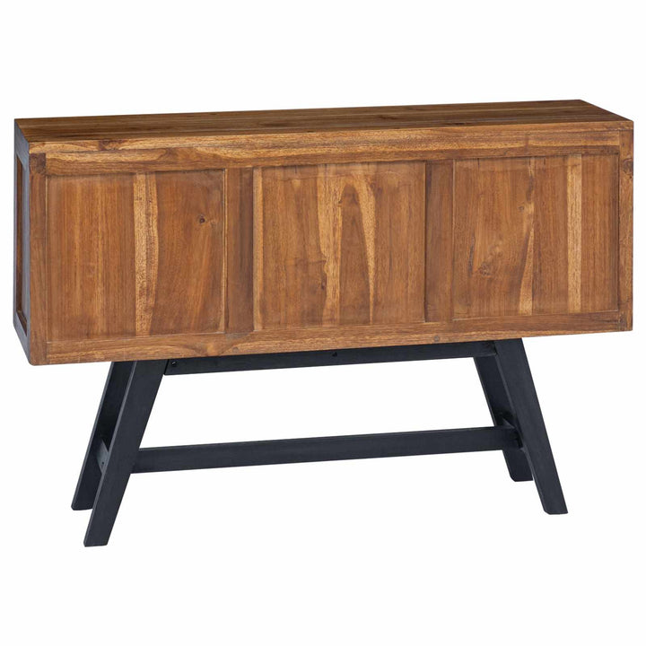 Tv-Bänk Med Låda Naturfärg 110 X 30 X 75 Cm Massivt Teakträ