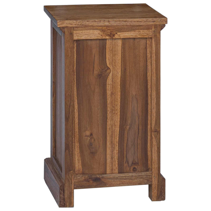 Kommode Med Låda Naturfärg 35 X 30 X 60 Cm Massivt Teakträ