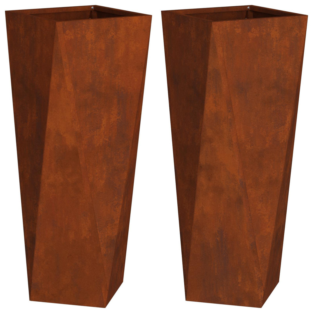 Planteringskärl 2 Pcs Rostig 30 X 30 X 75 Cm