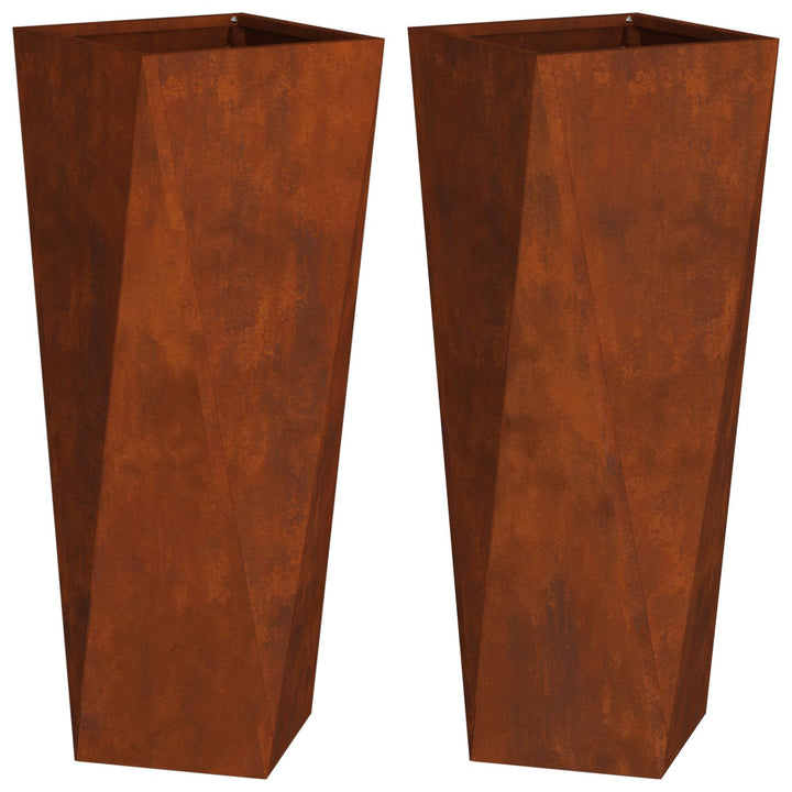 Planteringskärl 2 Pcs Rostig 30 X 30 X 75 Cm