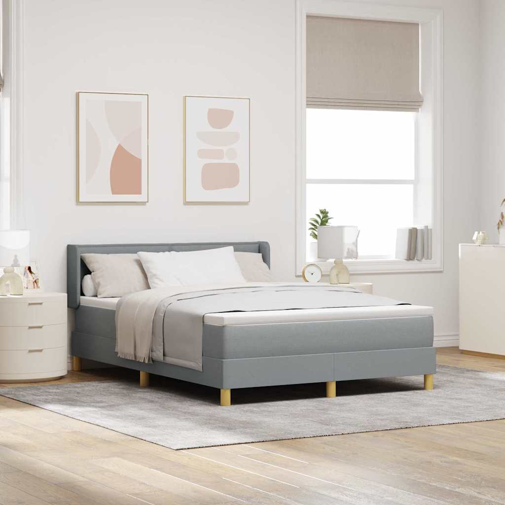 Bäddfjäder Med Madrass Med Huvudgavel 200 X 140 Cm Tyg