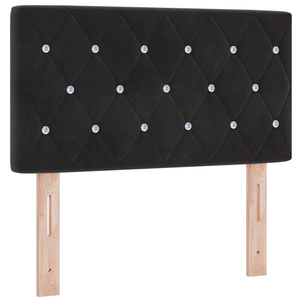 Bäddfjäder Med Huvudgavel Svart 200 X 80 Cm Sammet