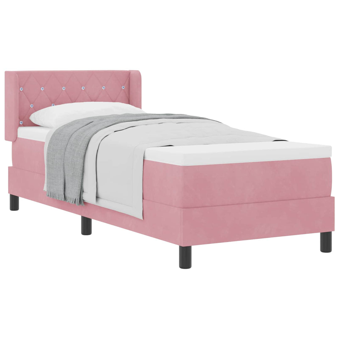 Bäddfjäder Med Huvudgavel Rosa 200 X 80 Cm Sammet