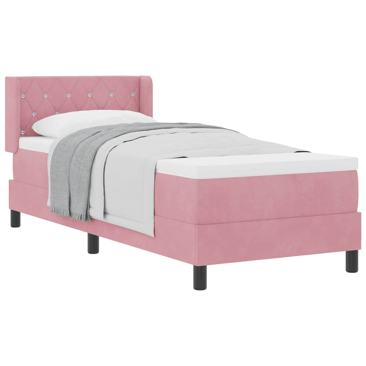 Bäddfjäder Med Huvudgavel Rosa 200 X 80 Cm Sammet