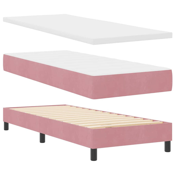 Bäddfjäder Med Huvudgavel Rosa 200 X 80 Cm Sammet