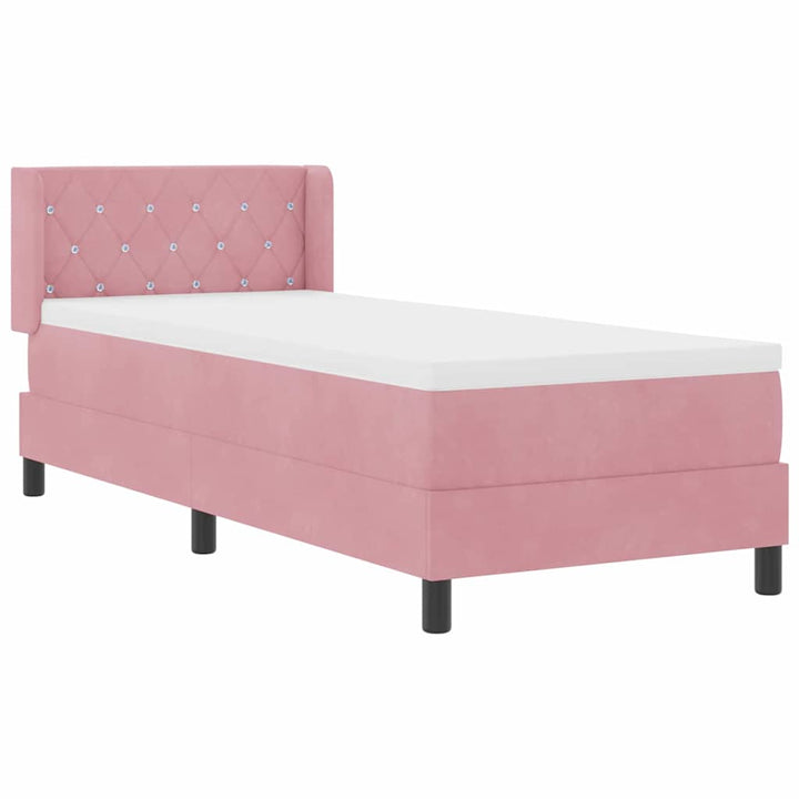 Bäddfjäder Med Huvudgavel Rosa 200 X 80 Cm Sammet