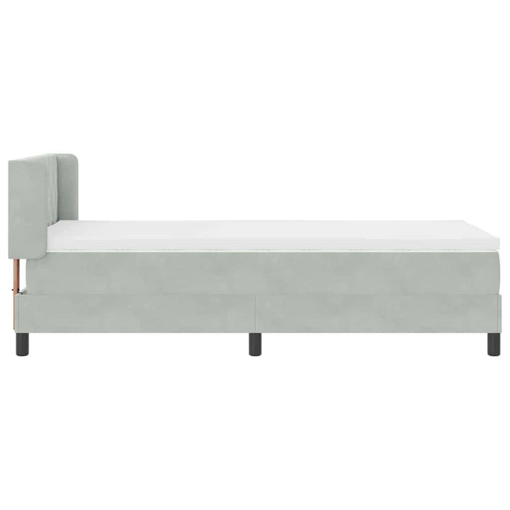 Bäddfjäder Med Huvudgavel Ljusgrå 200 X 90 Cm Sammet