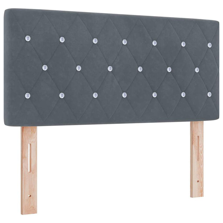 Bäddfjäder Med Huvudgavel Mörkgrå 200 X 90 Cm Sammet