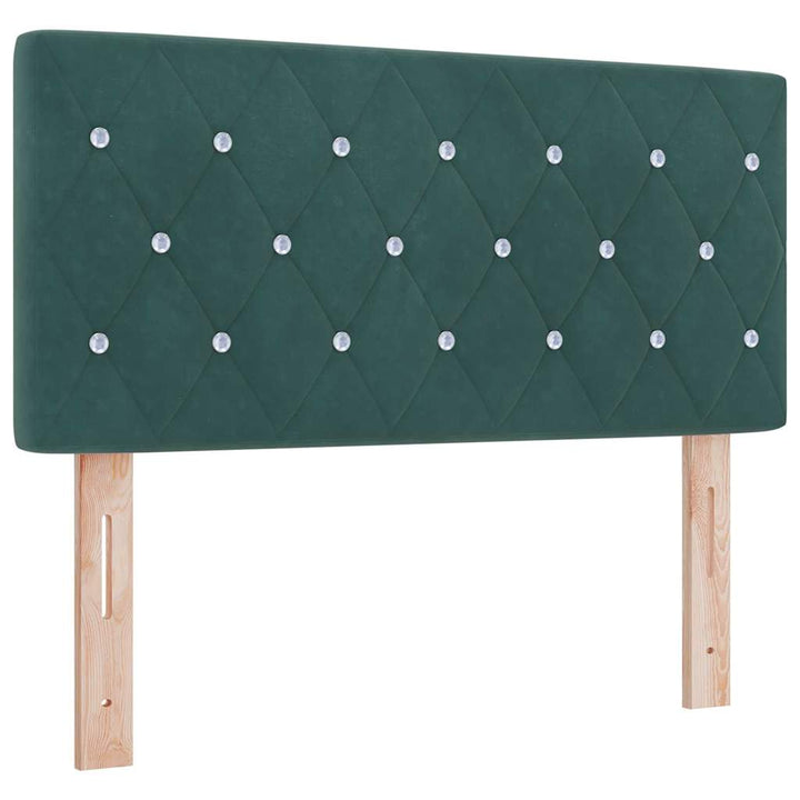 Bäddfjäder Med Huvudgavel Mörkgrön 200 X 90 Cm Sammet