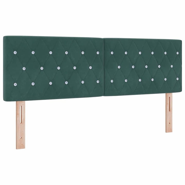 Bäddfjäder Med Huvudgavel Mörkgrön 200 X 140 Cm Sammet