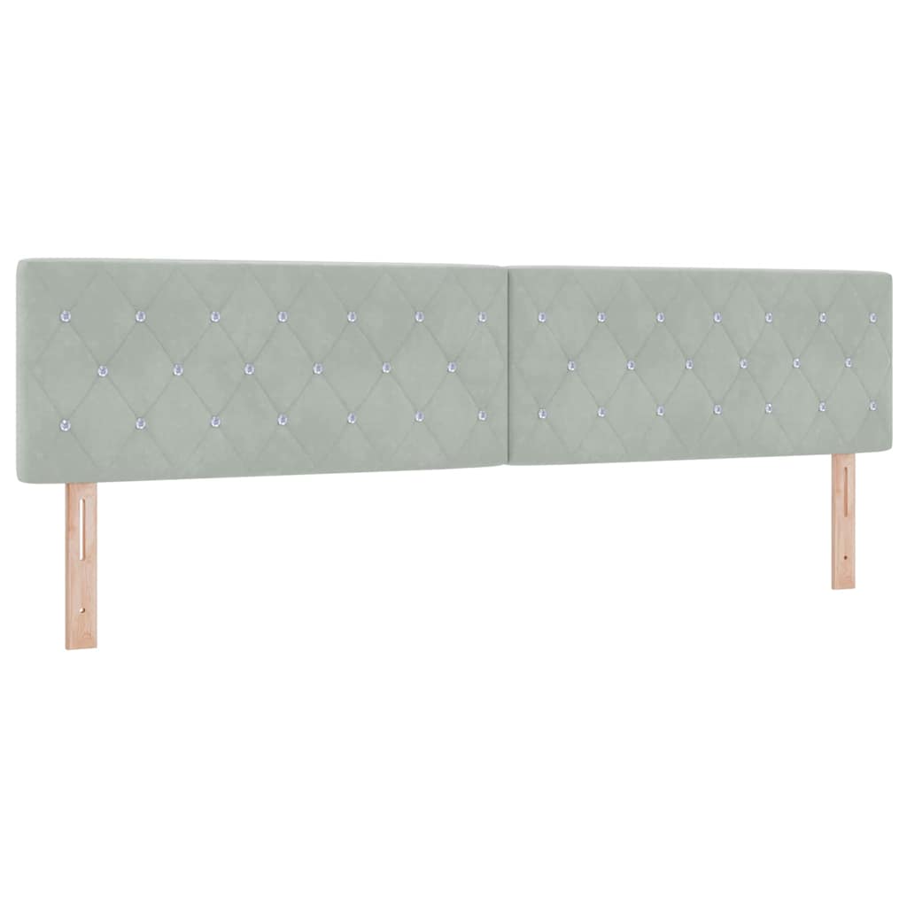 Bäddfjäder Med Huvudgavel Ljusgrå 200 X 200 Cm Sammet